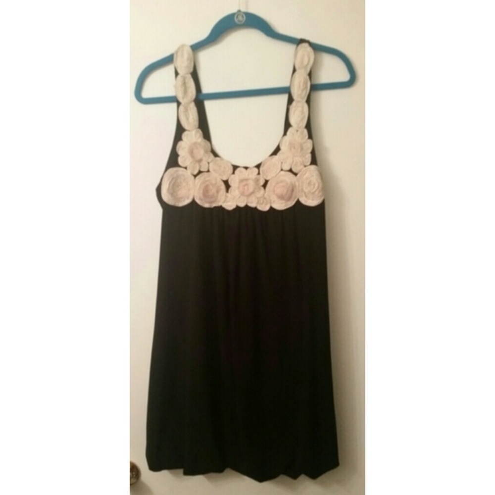 Black dress with rose detail